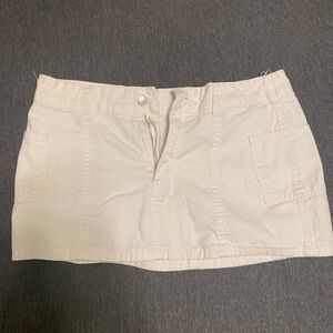 White Denim Mini Skirt